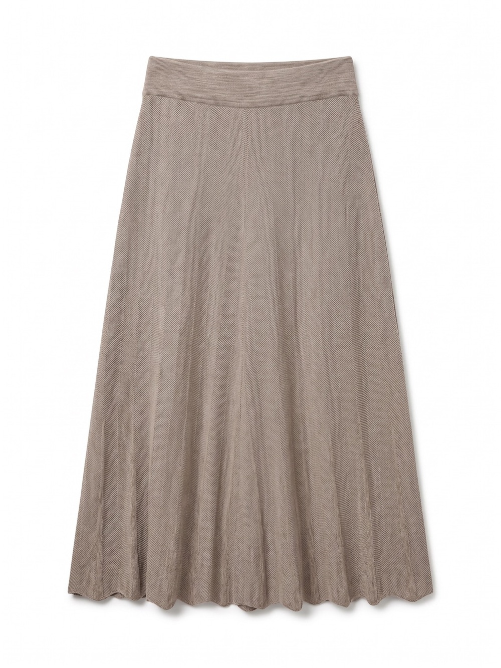 Neutral Taupe Maxi Skirt with Subtle Texture